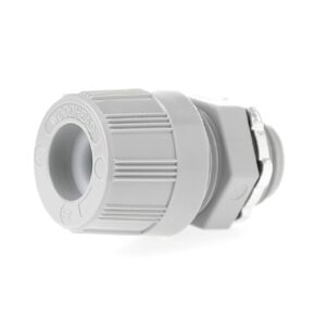 Woodhead 5534W Cable Strain Relief Grip, O-Ring, Locknut, Max-Loc Cord Seal, Straight Male, 1/2" NPT Thread Size, Gray Grommet Color, .562–.625" Cable Diameter