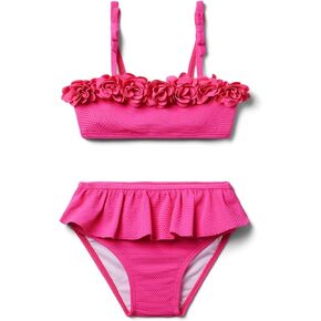 Janie and Jack Girls' Flower Two Piece Swimsuit (Toddler/Little Big Kids)
