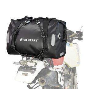 WILD HEART Waterproof Bag 55L 66L 77L Motorcycle Dry Duffel Bag for Travel,Motorcycling, Cycling,Hiking,Camping (55L, Black)
