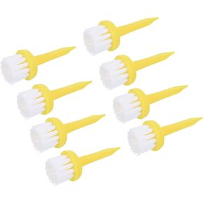 PATIKIL Golf Tee Brush Top 2 Inch, 12 Pack Unbreakable Plastic Golfing Tees Low Friction Resistance for Men and Women, Yellow