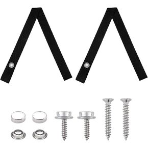 Pontoon Boat Ladder Strap with Snap,18 inches Long Extra Durable Boat Ladder Strap with Stainless Steel Snap Screws (White 2 Pack)