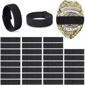 Yinder 30 Pieces Police Mourning Band Stripe Funeral Honor Guard Elastic Straps Police Officer Badge Mourning Twill Band (Black)