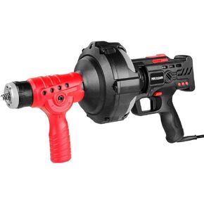 Auto-Feed Handheld Drain Auger 25’ Feet/7m Electric Max 300W Cord w/Replaceable Cable Flexible Snake Clog Cleaner Plumbing for 3/4" to 2" Inch/19-50mm Pipe Kitchen Sink Toilet Tub & Shower w/LED Light