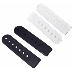 2 Pairs Snapback Strap Repair Fasteners Buckle Extender with 7 Holes Hats Caps Replacement Fastener Plastic Repair Snap Buckle Strap (Black,White)