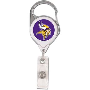WinCraft NFL Minnesota Vikings Retractable Premium Badge Holder, Team Color, One Size