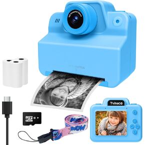 Instant Camera for Kids, Kids Instant Print Camera for 3 4 5 6 7 8 9 10 Years Old Girl Christmas Birthday Gifts, Portable Kid Toddler Digital Travel Camera Toy for Girls Boys Age 3-12 with SD Card
