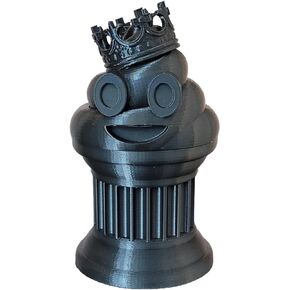 كأس King Poop Emoji - جائزة ممتعة وهدية - مصنوعة يدويًا مع تصنيع إضافي - بطول 15.24 سم - تتميز برموز تعبيرية صلبة مع تاج، مؤمنة على عمود عمود - كأس مضحك (قوس قزح)