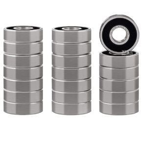 XiKe 20 Pcs 608-2RS Double Rubber Seal Bearings 8x22x7mm, Pre-Lubricated and Stable Performance and Cost Effective, Deep Groove Ball Bearings.