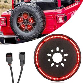 Spare Tire Brake Light, Brake Light Ring, Rear Tire Light, Third Brake Light Wheel Lights LED Ring Compatible for Jeep Wrangler 2007-2017 JK JKU YJ TJ, Red Light,Plug & Play in Kuwait