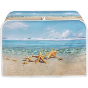 Beach Starfish Print Toaster Cover for Anti-Dust and Fingerprint, Kitchen Small Appliance, Microwave Toaster Oven Cover Decorative Accessories for Kitchen