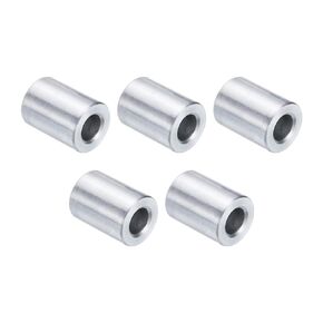 uxcell 5pcs Aluminum Spacer 1/4" Bore x 1/2" OD x 5/8" Length Screw Standoff Bushing Plain Finish Round Metal Spacer for 1/4 ID Screws Bolts and Rods