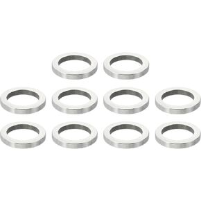 PATIKIL M10 Stainless Steel Spacers, 10 Pcs Metal Spacer Stainless Steel 10.2mm ID x 16mm OD x 5mm L Spacer Screw Standoff Round for 3/8" M10 Screw Bolts