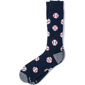 Men's Designer Pitch Please Baseballs Baseball Sports Novelty Crew Dress Socks