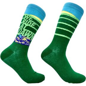 Crazy Dog T-Shirts Men's We Ride At Dawn Socks Funny Lawn Care Cutting Grass Pattern Joke Footwear