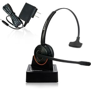 Spracht HS-2051 Dual Ear Wireless Bluetooth Headset with Base Station | Wireless Headset for Work | Wireless Headset with Microphone | AI-Powered Noise Cancelling Headset (not for Desktop Phones)