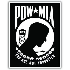 NI286 POW MIA You are not Forgotten Car Decal Sticker | 4-Inches by 3.5-Inches