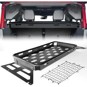 Rear Cargo Rack Basket Compatible with 2021 2022 2023 2024 Ford Bronco 4 Door Hardtops, Interior Luggage Carrier Storage Shelf (Excluding Softtop or Sport)
