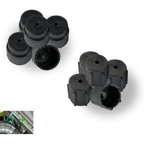10 PCS Car Air Conditioning Valve Core Cover, 0.5"/13mm 0.6"/16mm Valve Air Conditioning System Sealing Kit, Air Conditioning Repair Port Cover, Universal Accessories for Most Cars (Black)