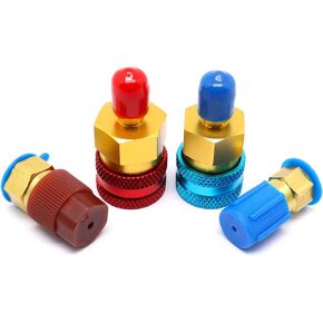 2 Pcs R1234YF to R134A Conversion Kit, High Low Side R1234yf to R134a Adapter Quick Couplers Kit for R1234y Carf & Air Conditioning Systems