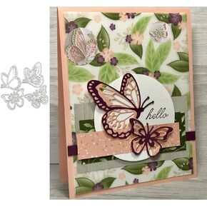 Adies 4pcs Fly Butterfly Metal Die Cuts,Spring Flower Butterfly Wedding Card Cutting Dies Cut Stencils for DIY Scrapbooking Embossing Paper Scrapbooking Card Making, 9.5cm*9cm3.74x3.54