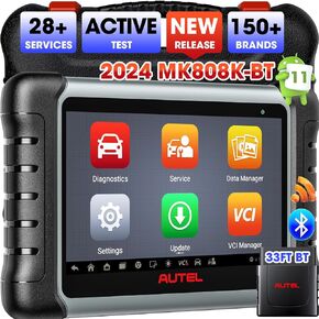 Autel Scanner MaxiCOM MK808K-BT, BT Bidirectional Tool, Updated of MK808BT MK808S MX808S, Active Tests, 28+ Services, All-System Diagnostics, FCA SGW Cars, OS11, Same As MK808BT Pro MK808Z-BT MX900