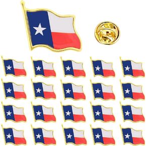 20/50/100 Pcs Texas Flag Lapel Pins Bulk Texas State Flag Pins Waving Patriotic Pin Badge Souvenir