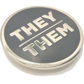 هم لهم ضمير دبوس فضية لامعة دائرية صلبة المينا شارة زر ضمير غير ثنائي in Kuwait