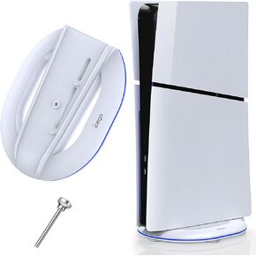 حامل عمودي فقط لوحدات التحكم PS5 النحيفة القرصية/الرقمية، حامل بديل لملحقات PS5 النحيفة مع برغي، حامل قاعدة لوحدة التحكم Playstation 5 النحيفة، لا يتطلب أدوات، أبيض in Kuwait