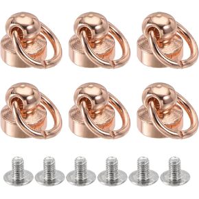 uxcell 8x8mm Pull Ring Rivets Studs Round Head for DIY Brass Rose Gold 6pcs