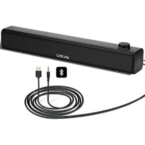 Bluetooth Computer Speaker USB Powered Subwoofer Wireless/Wired 2.0 Stereo 360 HD Bass Soundbar for Desktop Tabletop Computer Phone Compatible with Windows 7/8/10 Mac iPhone Android Samsung(Black) in Kuwait