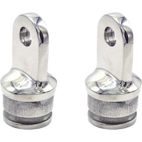 2PCS Stainless Steel Boat Bimini Top Fitting Round Inside Eye End Hardware for O.D.1"Tube