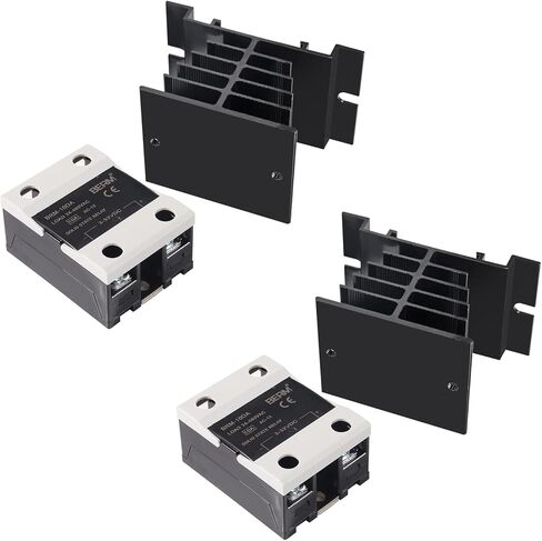 2 قطعة SSR-10DA وحدة تتابع الحالة الصلبة 3-32 فولت تيار مستمر المدخلات 24-480VAC الإخراج مع 2 قطعة بالوعة الحرارة in Kuwait
