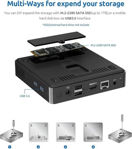 كمبيوتر صغير Bmax B1 Pro Intel N4000 (حتى 2.6 جيجا هرتز) 8 جيجا LPDDR4/128 جيجا بايت eMMC كمبيوتر صغير WiFi5 HDMI/VGA 4K HD 2.4 جيجا هرتز/5 جيجا هرتز ثنائي واي فاي BT4.2 كمبيوتر صغير in Kuwait