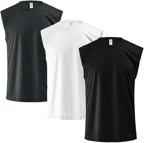 Men’s 3 Pack Tank Tops - Sleeveless Muscle T Shirts for Men's Fitness - Quick Dry Workout Athletic Sleeveless Shirts for Men in Saudi Arabia