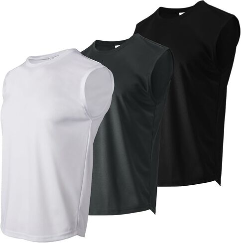 Men’s 3 Pack Tank Tops - Sleeveless Muscle T Shirts for Men's Fitness - Quick Dry Workout Athletic Sleeveless Shirts for Men in Saudi Arabia