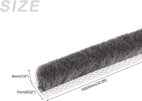 Brush Seal Weather Stripping (9/32"x1/4"x32.8ft), Card Slot Door Brush Strip - for Sliding Sash Door Window Wardrobe Seal in Saudi Arabia
