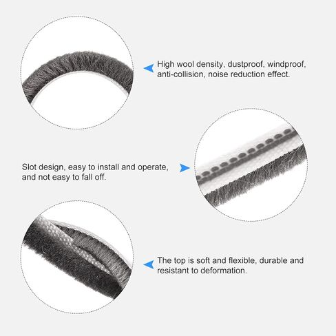 Brush Seal Weather Stripping (9/32"x1/4"x32.8ft), Card Slot Door Brush Strip - for Sliding Sash Door Window Wardrobe Seal in Saudi Arabia
