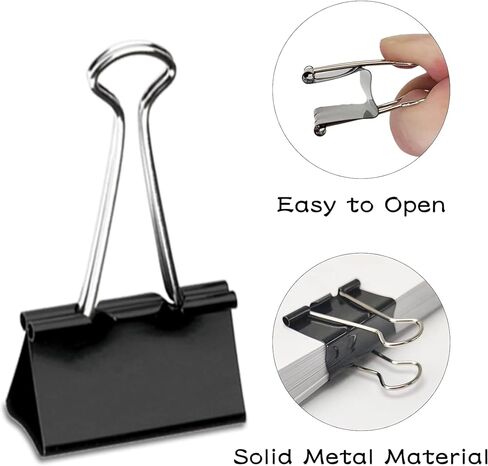 1/4-inch (32mm) Paper Holding Binder Clips Paper Clips for Notes Letter, Papers Binder Clamps use Office, Home, School, Institutions, Paper Holding Capacity Files Organized and Secure - 48 Pcs in Saudi Arabia