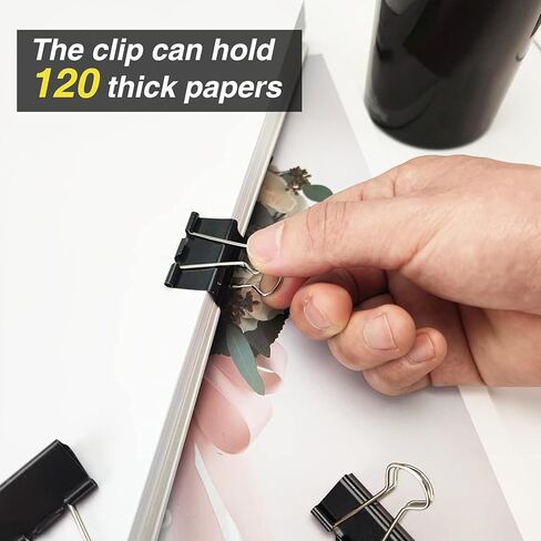 1/4-inch (32mm) Paper Holding Binder Clips Paper Clips for Notes Letter, Papers Binder Clamps use Office, Home, School, Institutions, Paper Holding Capacity Files Organized and Secure - 48 Pcs in Saudi Arabia