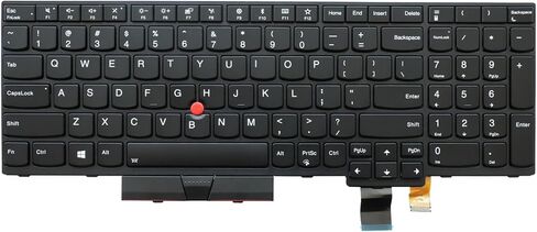 لوحة مفاتيح كمبيوتر محمول جديدة بتصميم أمريكي مع إضاءة خلفية واستبدال المؤشر لجهاز Lenovo ThinkPad T570 T580 P51s P52s Series 01EN928 SN20M07806 01ER500 SN20M07847 إطار أسود in Kuwait