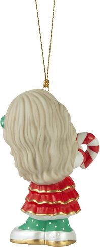 Precious Moments Ornament | Sweet Christmas Wishes 2023 | Dated Girl Bisque Porcelain Ornament | Holiday Decor & Gifts | Hand-Painted in Saudi Arabia