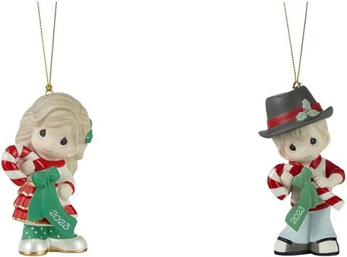 Precious Moments Ornament | Sweet Christmas Wishes 2023 | Dated Girl Bisque Porcelain Ornament | Holiday Decor & Gifts | Hand-Painted in Saudi Arabia