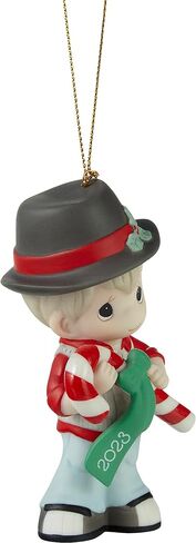 Precious Moments Ornament | Sweet Christmas Wishes 2023 | Dated Girl Bisque Porcelain Ornament | Holiday Decor & Gifts | Hand-Painted in Saudi Arabia
