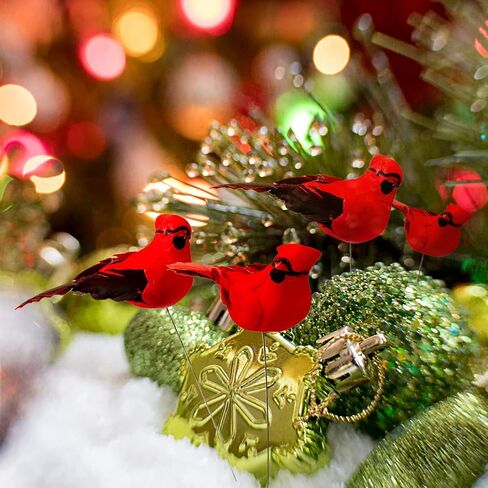 Berfutall-12PCS Bird Christmas Ornaments Clip on Cardinals for Trees-3.5 lnch with Clips or Wire (b) in Saudi Arabia