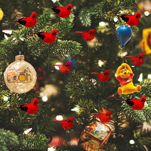 Berfutall-12PCS Bird Christmas Ornaments Clip on Cardinals for Trees-3.5 lnch with Clips or Wire (b) in Saudi Arabia