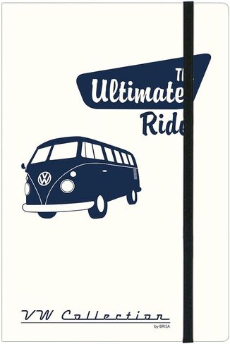 مجموعة BRISA VW - كتاب كتابة مذكرات فولكس فاجن، مبطن بغلاف مقوى في تصميم T1 Bus Campervan DIN A5 (حافلة الحب/أخضر) in Kuwait