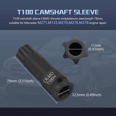 توقيت عمود الحدبات حامل أداة عدة أدوات حزام توقيت السيارات مع مقبس عمود الحدبات T100 متوافق مع مرسيدس بنز M271 C200 C180 E260 in Kuwait