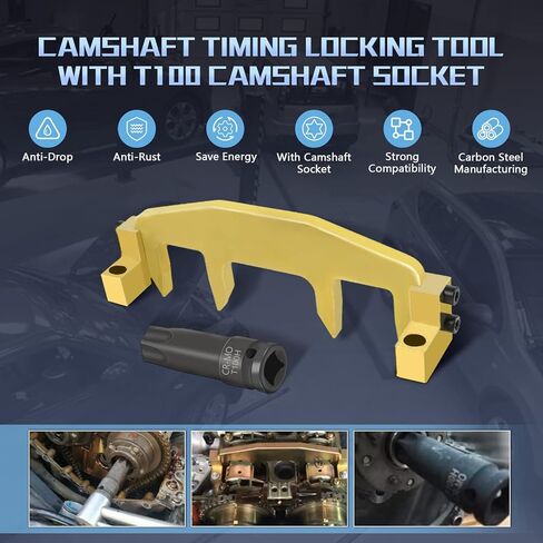 توقيت عمود الحدبات حامل أداة عدة أدوات حزام توقيت السيارات مع مقبس عمود الحدبات T100 متوافق مع مرسيدس بنز M271 C200 C180 E260 in Kuwait