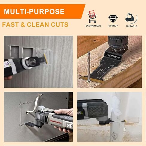 Titanium Oscillating Tool Blades Kit, 10Pcs Multi Tool Blades for Metal Wood Nails Screws Plastic, Japanese Tooth Arc Edge Blades Compatible with Dewalt Rockwell Milwaukee Makita Bosch in Kuwait