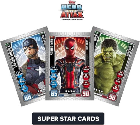 مجموعة متعددة من مجموعة Topps India Marvel Hero Attax 2021 TCG، عبوة من 20 بطاقة in Saudi Arabia